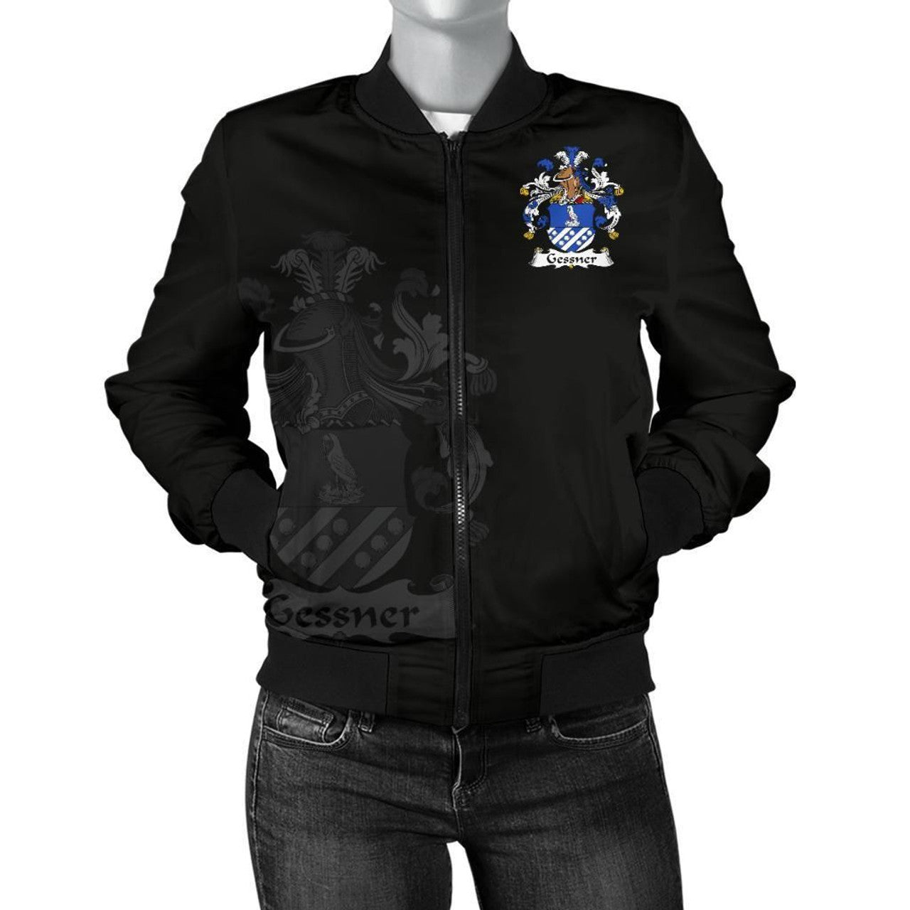 FUNSTUFFPRINT Gessner Germany Men's Bomber Jacket - German Family Crest 3D Bomber Jacket