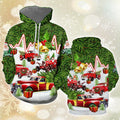 FUNSTUFFPRINT 3D Get A Tree With Santa On Christmas All Over 3D Hoodie and Zip Hoodie