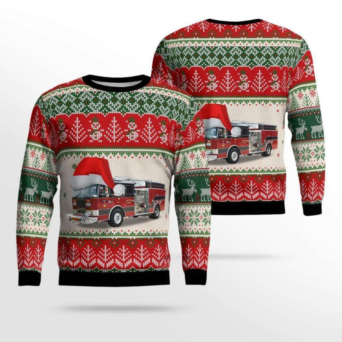 FUNSTUFFPRINT Get Festive With North Carolina Locke Fire Department Ugly Christmas Sweater! – Christmas Gifts For Firefighters Ugly  Sweater