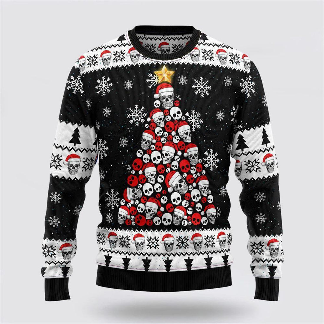 FUNSTUFFPRINT Get Festive With the Skull Pine Tree Ugly Christmas Sweater – Christmas Gifts For Frends Ugly  Sweater