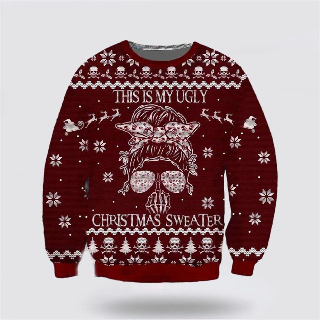 FUNSTUFFPRINT Get Festive With the Skull Ugly Christmas Sweater – Christmas Gifts For Frends Ugly  Sweater