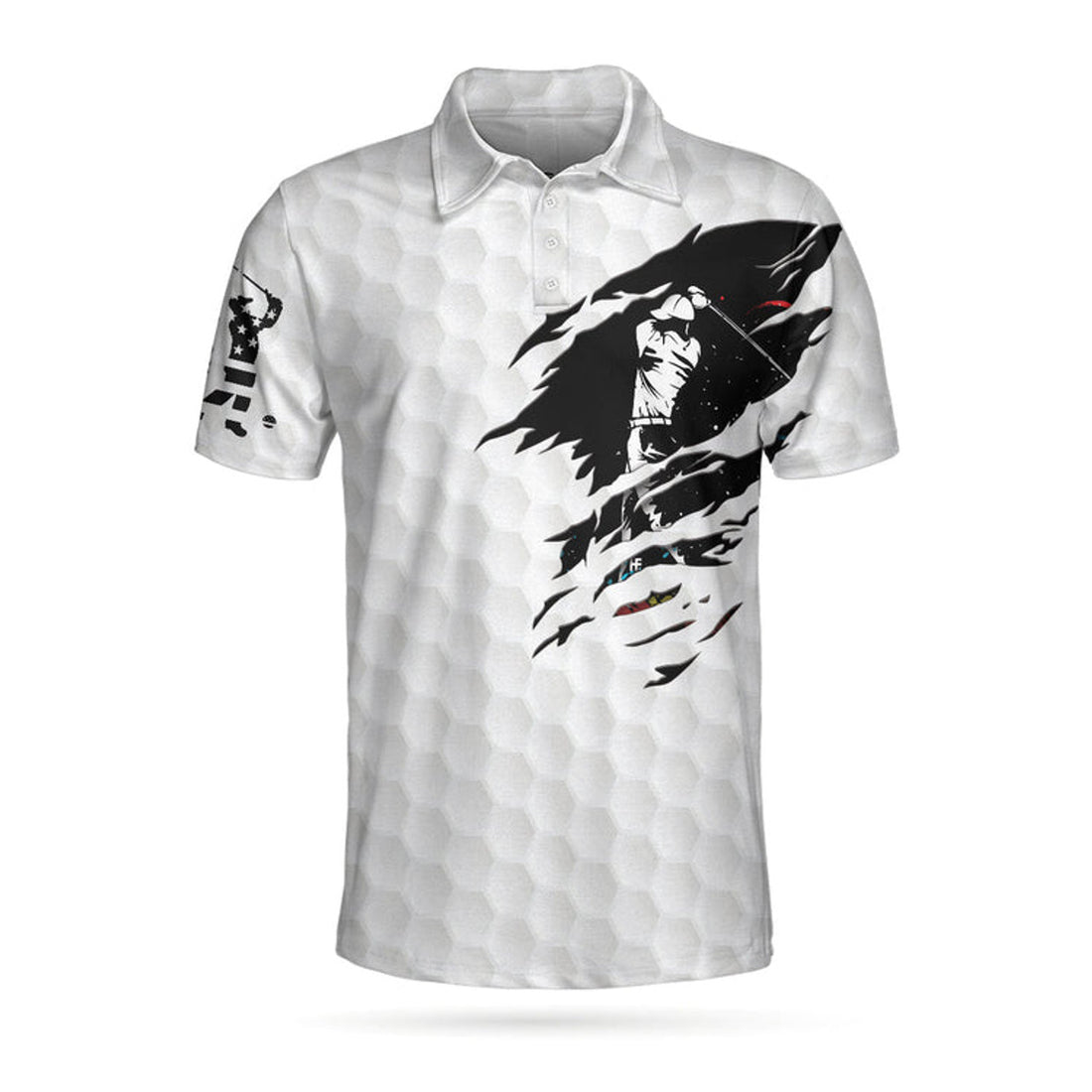 Get Golf Or Get Out, American Golfer Polo Shirt, German Black And White American Flag Golf Shirt For Men