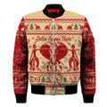 FUNSTUFFPRINT Getteestore Jacket - Delta Sigma Theta Elephant Christmas Sleeve Zip 3D Bomber Jacket