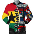 FUNSTUFFPRINT Ghana Men's Bomber Jacket - Flag & Kente Pattern Special Bomber Jacket