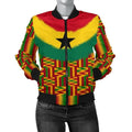 FUNSTUFFPRINT Ghana Women's Bomber Jacket kente Cloth Bomber Jacket-BJ-11105