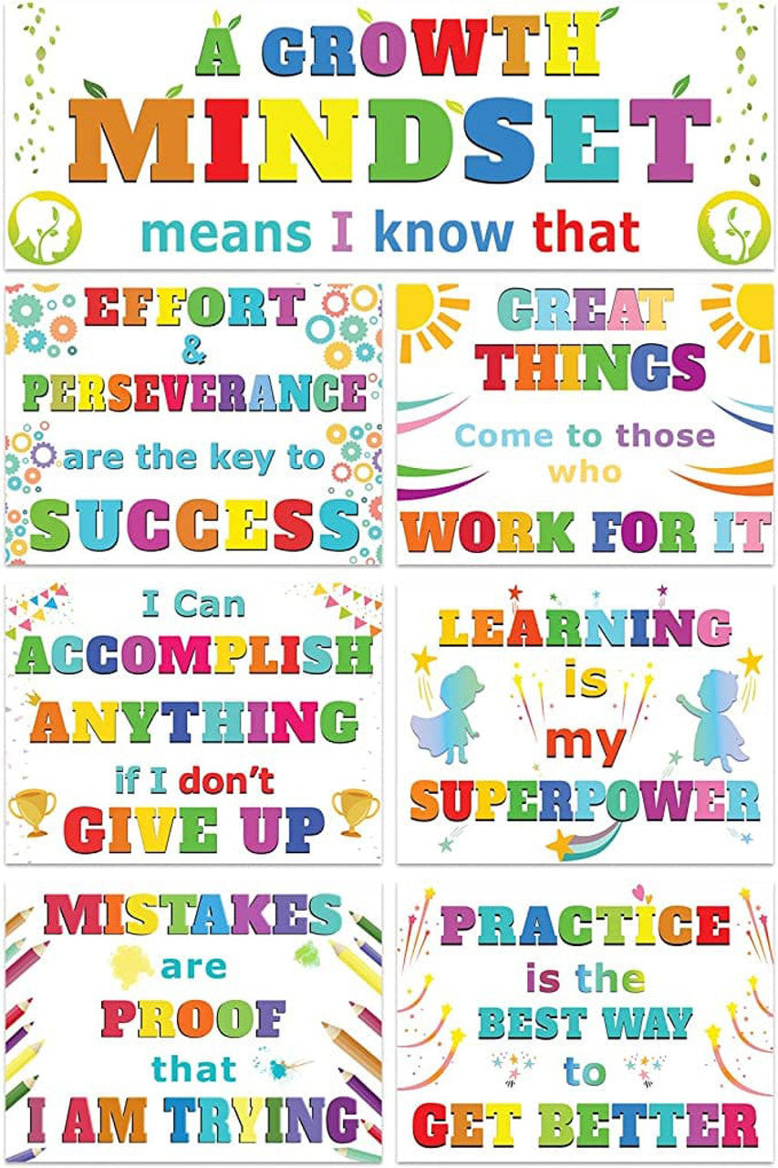 Gift For Child, A Growth Mindset Means I Know That Effort Perseverance Great Things Come To Those Poster and Canvas