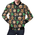 FUNSTUFFPRINT Gingerbread Man Pattern Print Chirstmas Men's 3D Bomber Jacket