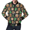 FUNSTUFFPRINT Gingerbread Man Pattern Print Chirstmas Mens 3D Bomber Jacket