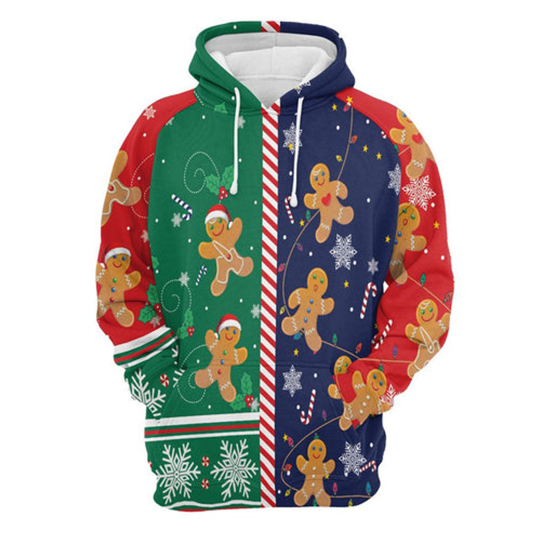 FUNSTUFFPRINT 3D Gingerbread Christmas Cookies All Over 3D Hoodie and Zip Hoodie
