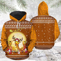 FUNSTUFFPRINT 3D Giraffe Christmas All Over 3D Hoodie and Zip Hoodie