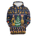 FUNSTUFFPRINT 3D Giraffe Christmas Tree All Over 3D Hoodie and Zip Hoodie