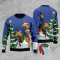 FUNSTUFFPRINT Giraffe Family Xmas Ugly Christmas Sweater, Christmas Sweater, Ugly Sweater, Funny Xmas Sweaters Ugly Sweater