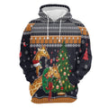 FUNSTUFFPRINT 3D Giraffe Love Christmas All Over 3D Hoodie and Zip Hoodie