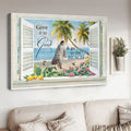 Give It To God And Go To The Beach, Hummingbird Poster, Beach Scenery Poster and Canvas