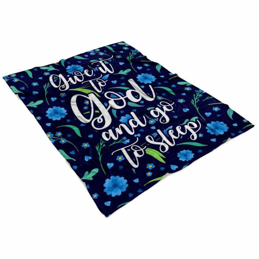 FUNSTUFFPRINT Give It To God And Go To Sleep Fleece Blanket - Christian Blanket - Bible Verse Blanket