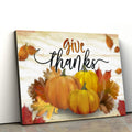 Give Thanks Pumpkin Fall Thanksgiving Wall Art Canvas - Wall Paintings