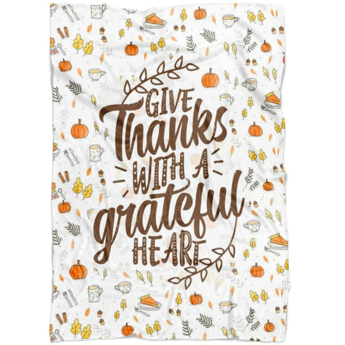 FUNSTUFFPRINT Give Thanks With A Grateful Heart 2 Fleece Blanket - Christian Blanket - Bible Verse Blanket