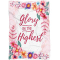 FUNSTUFFPRINT Glory In The Highest Fleece Blanket - Christian Blanket - Bible Verse Blanket