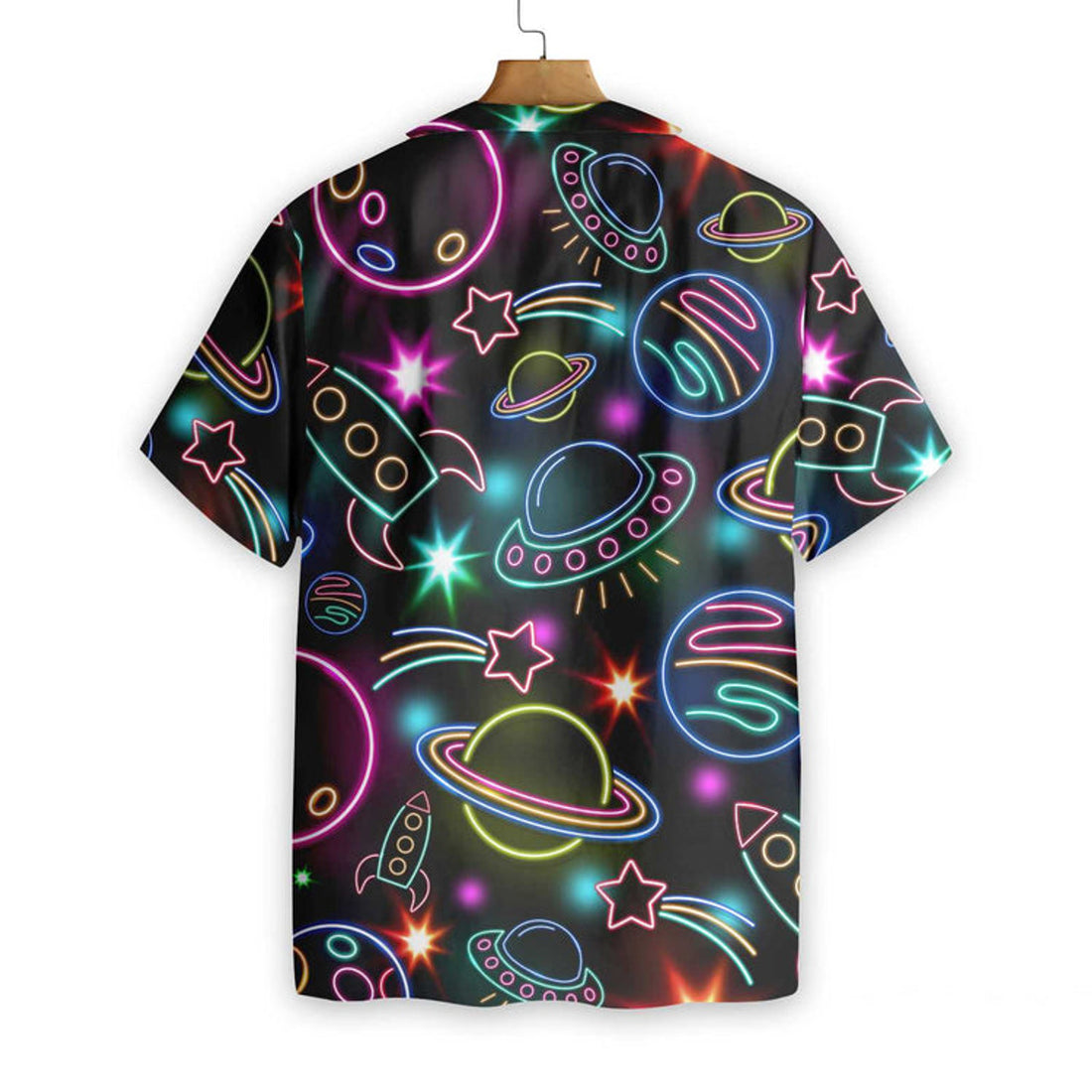 Glowing Space With Rainbow Star Hawaiian Shirt