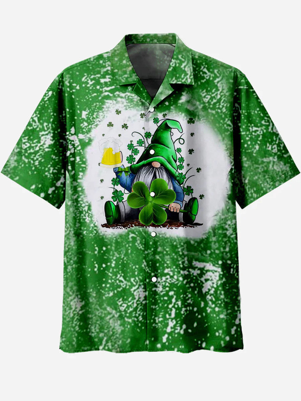 Lucky Clover & Skull Creative St. Patrick's day hawaiian shirt