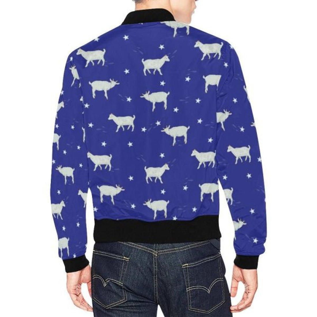 FUNSTUFFPRINT Goat Sheep Pattern Print Men's 3D Bomber Jacket