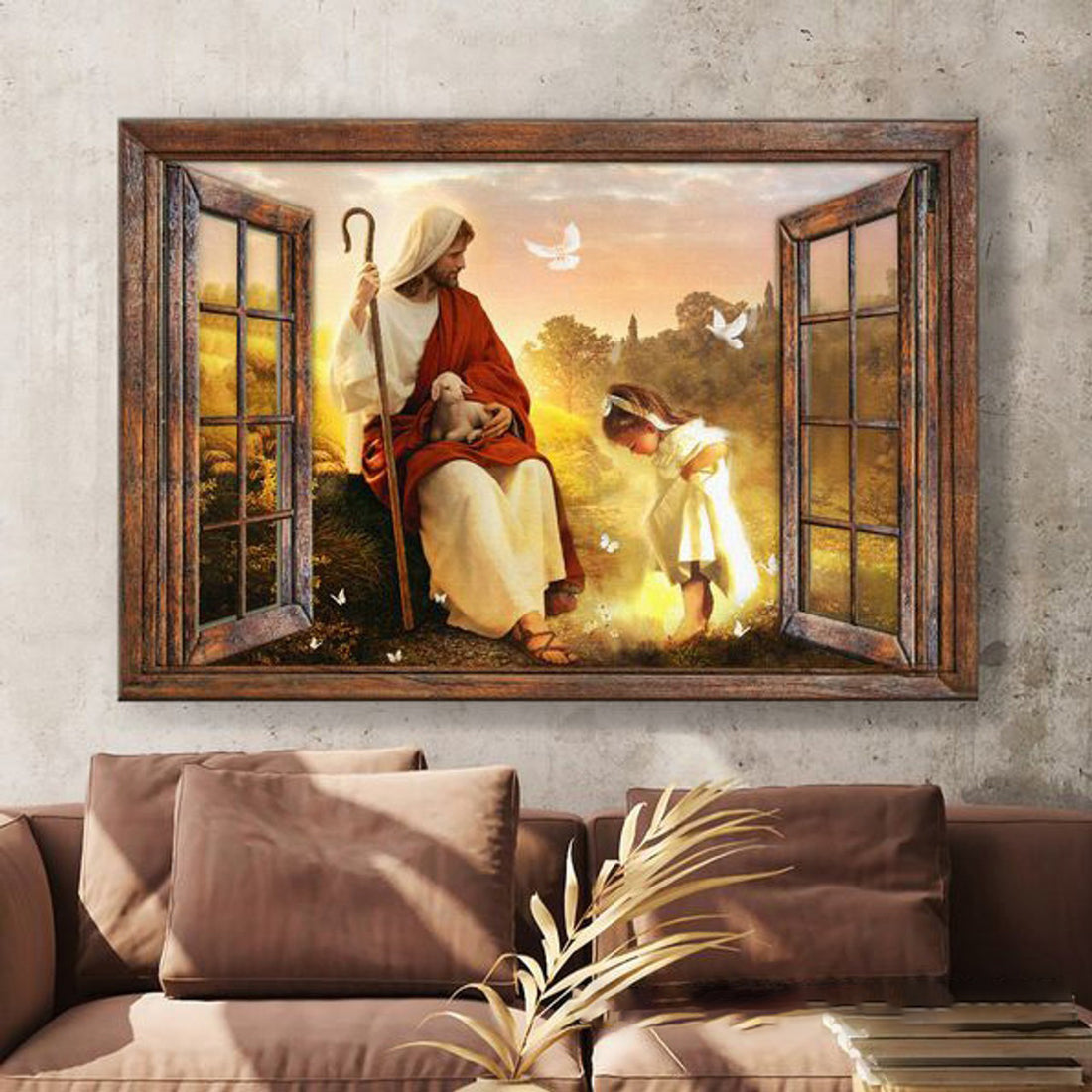 God And Lamb, Daughter And God, Window Poster, Poster Decor Poster and Canvas