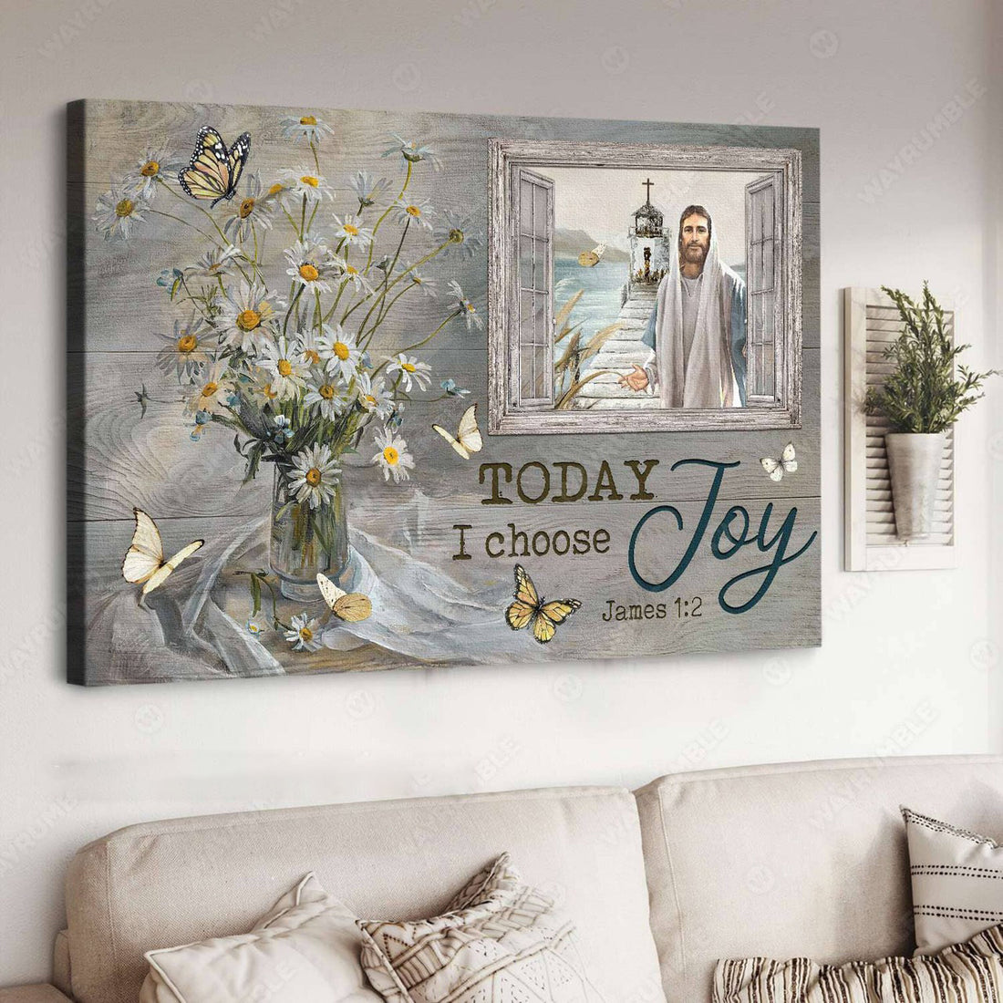 God Poster, Butterfly Flower, Today I Choose Joy Poster and Canvas