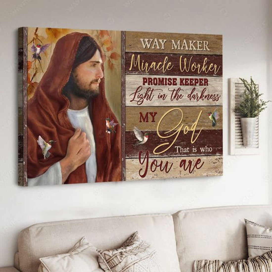 God Poster, Way Maker Miracle Worker Promise Keeper Light In The Darkness My God That Is Who You Are Poster and Canvas