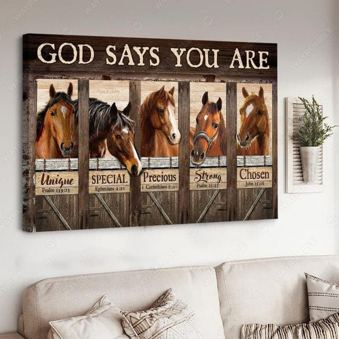 God Says You Are Horse, Unique, Special, Precious, Strong, Chosen Poster and Canvas