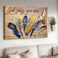 God Says You Are Unique Special Lovely Precious Strong Chosen Forgiven, Hummingbird Lover, Butterfly Sunflower Poster and Canvas
