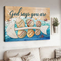 God Says You Are Unique Special Lovely Precious Strong Chosen, Beach Poster, Summer Gift Poster and Canvas