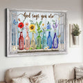 God Says You Are Unique Special Lovely Precious Chosen Forgiven, Butterfly Flower, Window Decor Poster and Canvas