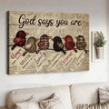 God Says You Are Unique Special Lovely Precious Strong Chosen, Bird Poster Poster and Canvas