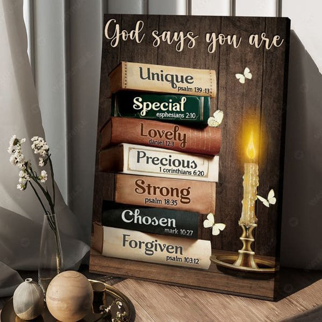 God Says You Are Unique Special Lovely Strong Chosen Forgiven Poster and Canvas