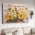 God Says You Are Unique Special Strong Chosen Precious Butterfly Sunflower Poster and Canvas