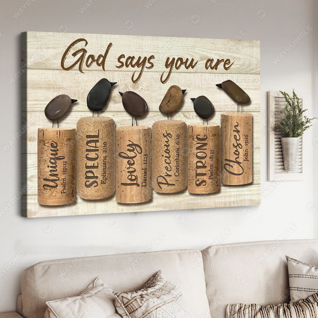 God Says You Are Unique Special Lovely Precious Strong Chosen, Poster Decor Poster and Canvas
