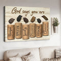 God Says You Are Unique Special Lovely Precious Strong Chosen, Poster Decor Poster and Canvas