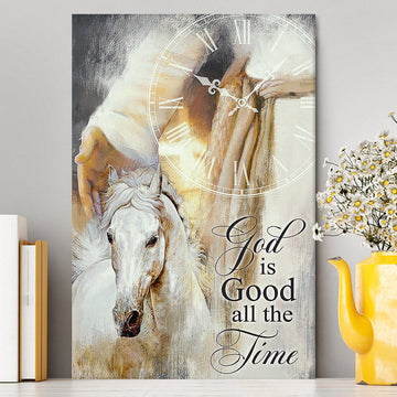 God Is Good All The Time Canvas - Beautiful Horse Jesus Hand Canvas Art - Christian Art - Bible Verse Wall Art - Religious Home Decor