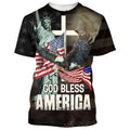 FUNSTUFFPRINT God Bless America Christian 3D T-shirt