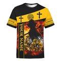 FUNSTUFFPRINT God Bless Our Firefighter One And All Keep Them Safe On Every Call - Christian 3d Shirts For Men Women - Custom Name 3D T-shirt