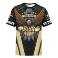 FUNSTUFFPRINT God Bless Our Veteran Eagles Veterans Customized Shirt - Christian 3D T-shirt