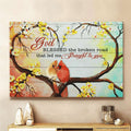 God Blessed The Broken Road Cardinal Couple Canvas Wall Art - Christian Poster - Religious Wall Decor