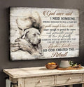 God Created The Pitbull Canvas Wall Art - Christian Poster - Religious Wall Decor