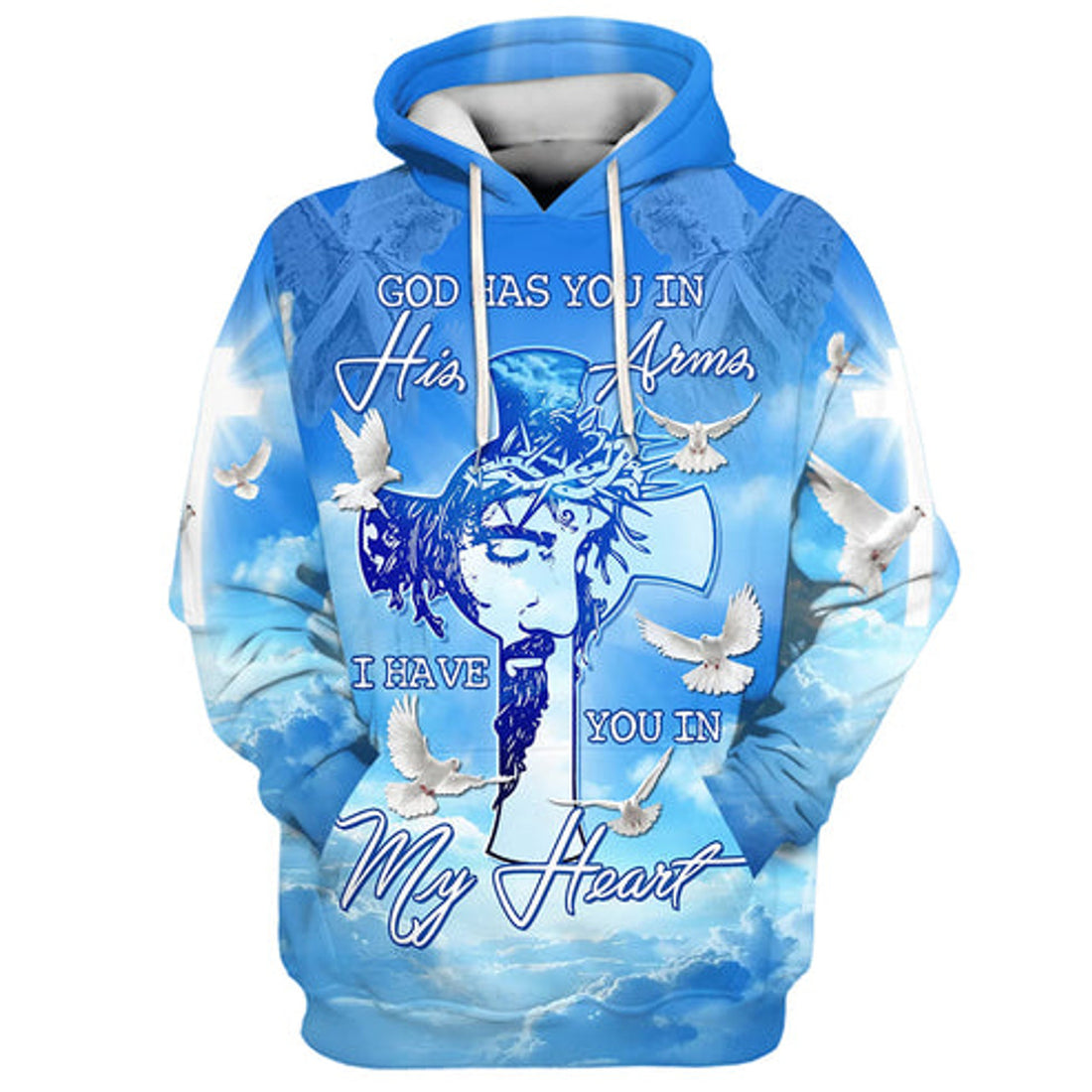 FUNSTUFFPRINT 3D God Has You In His Arms I Have You In My Heart 3D Hoodie and Zip Hoodie