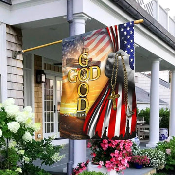 God Is Good All The Time Christian Cross American Flag, Outdoor Christian House Flag, Christian Flag, Scripture Flag, Garden Banner