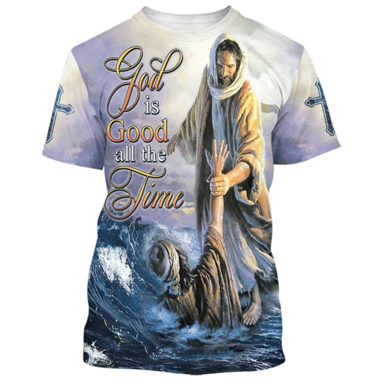 FUNSTUFFPRINT God Is Good All The Time Jesus Heal People Christian 3D T-shirt