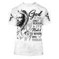 FUNSTUFFPRINT God Is The Only Reason I've Made It To Where I Am Today Jesus Christian 3D T-shirt