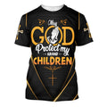 FUNSTUFFPRINT God Protect My Grandchildren Christian 3D T-shirt