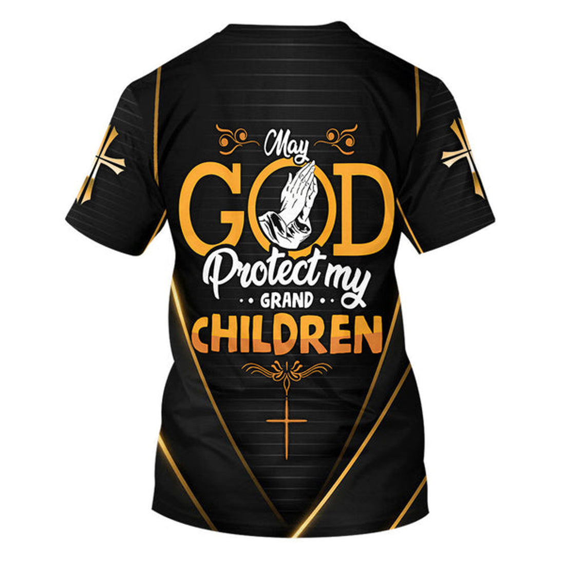FUNSTUFFPRINT God Protect My Grandchildren Christian 3D T-shirt