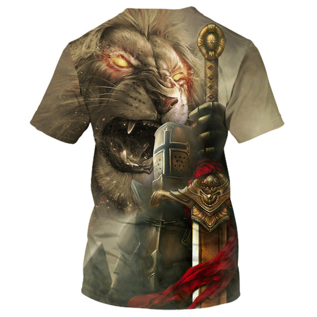 FUNSTUFFPRINT God Religion Christ Jesus Lion Christian 3D T-shirt